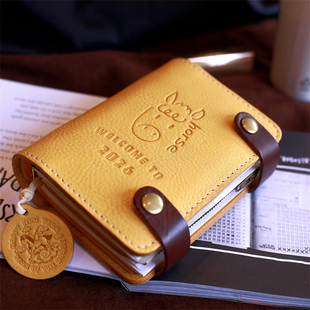 活页手帐本A7奇葩A6随身旅行笔记小本子 头层植鞣牛皮2026马年新品