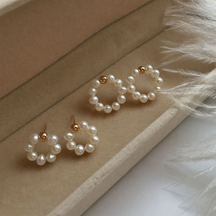 天然珍珠耳环女气质小众高级感耳钉百搭新款 复古耳饰s925纯银针女