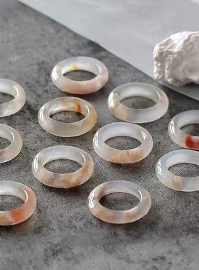 精选玛瑙戒指南红款飘花戒圈简约