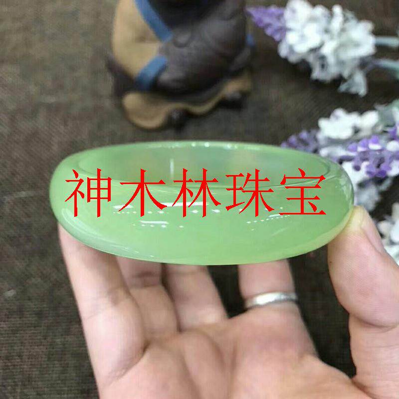 缅甸冰种葡萄石色玉石镯子果绿色加厚绿玉髓手镯女款贵妃玉镯子爆