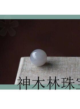 收藏级精选新疆和田玉烟紫色散单珠紫色圆珠手串手链配珠百搭配饰