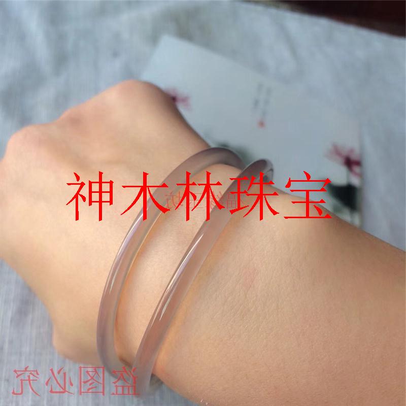 马达加斯加烟灰色玛瑙手镯冰种烟雨江南高级灰小众古风一对美人镯