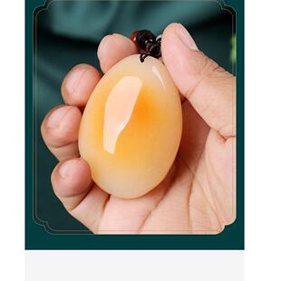 新疆和田白玉随形黄皮玉石手把件金丝玉盘玩健身手把玩件男女同款