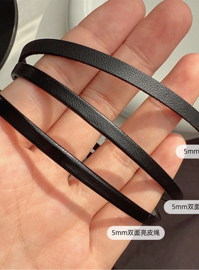 S925纯银高级感黑色皮绳项圈项链