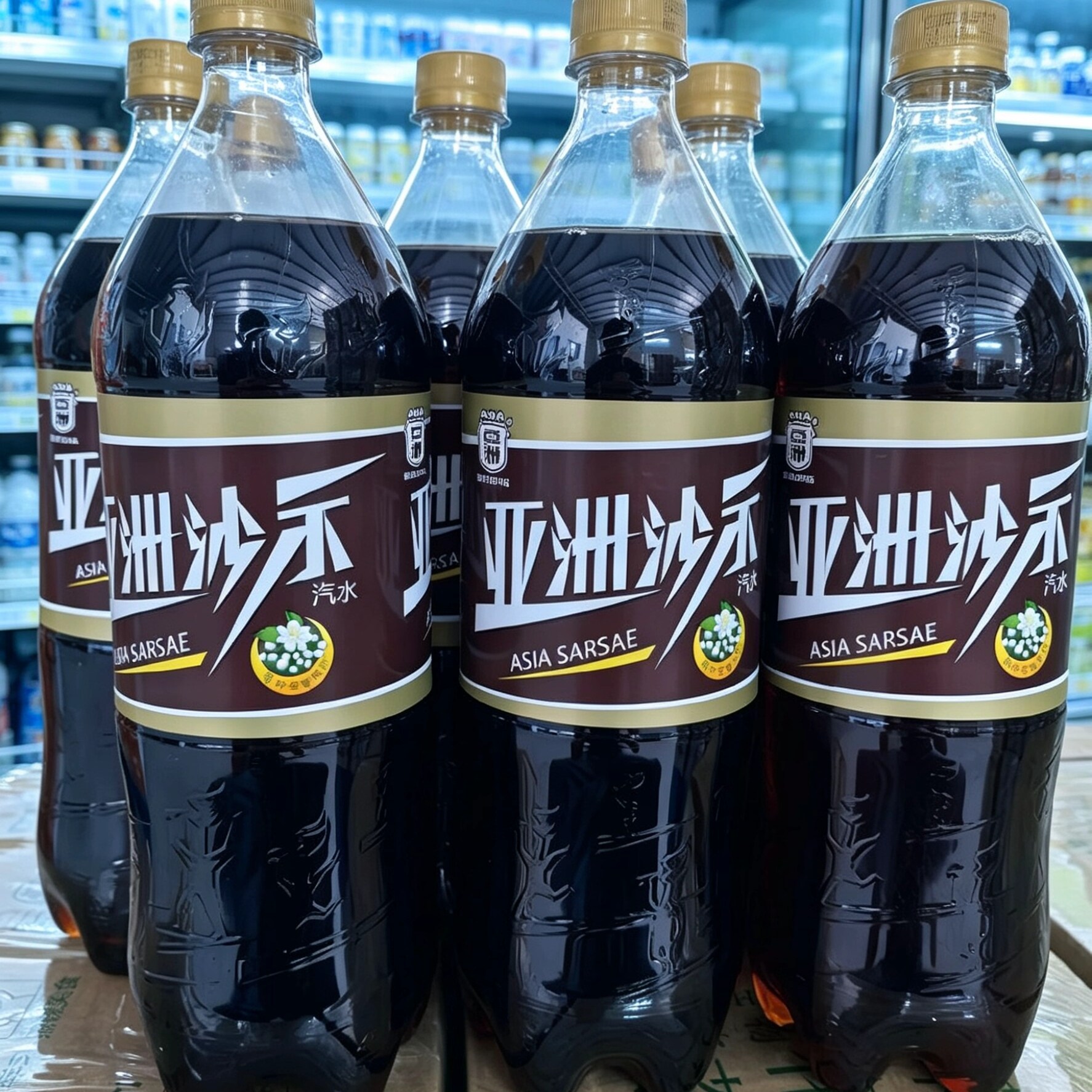 6瓶亚洲沙示汽水1.25L经典老广州可乐沙士汽水碳酸饮料