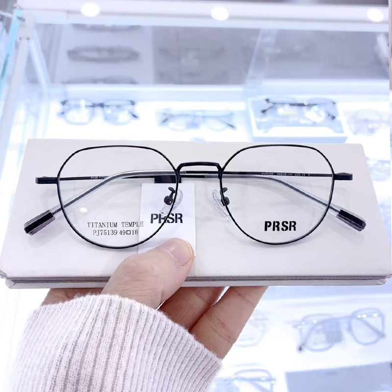 PRSR帕莎新款眼镜框钛合金圆形男女小框可配近视防蓝光镜PJ75139
