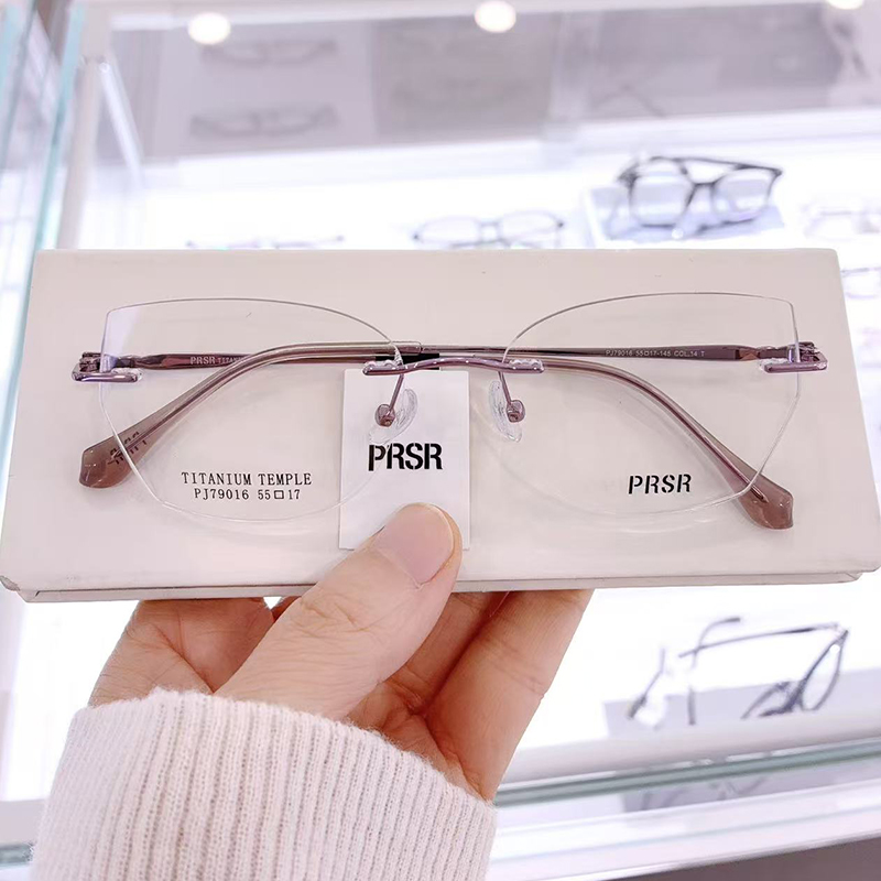 帕莎眼镜框PJ79016女士超轻休闲钛架时尚小脸无框精致近视眼镜架