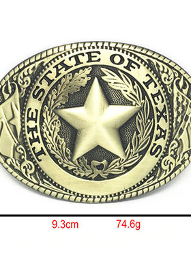 复古皮带扣合金百搭西部牛仔椭圆五角星现货跨境一件代发潮流款