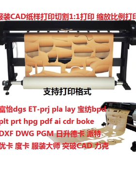 服装纸样打印cad图纸打印富怡学习版格式转换prjf转aidxfprj转pdf