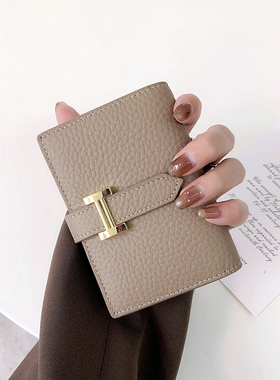 真皮卡包女小巧轻奢精致高档设计感多卡位牛皮折叠证件卡片包卡套