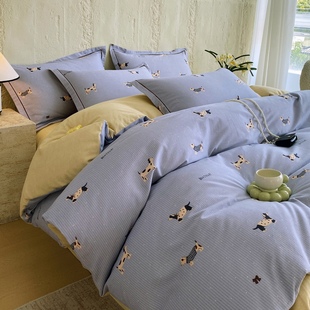 加厚180全棉儿童被罩 纯棉磨毛被套单件150x200x230cm单人双人冬季