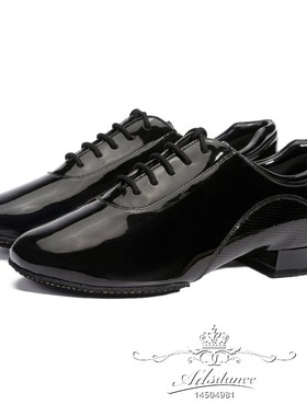 热销款升级版ADS男摩登舞鞋华尔兹进口漆皮牛反毛皮皮两点底A4012