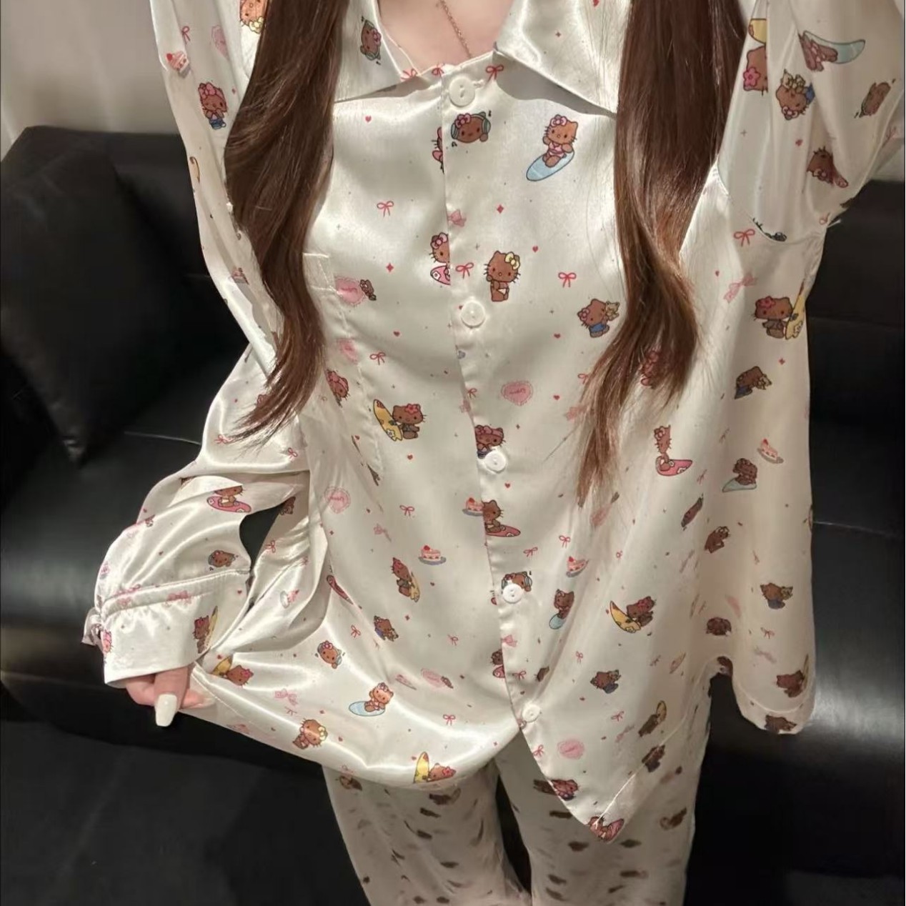 【趣味嗨皮】2026春夏季新款卡通甜美可爱风长袖长裤睡衣家居服女