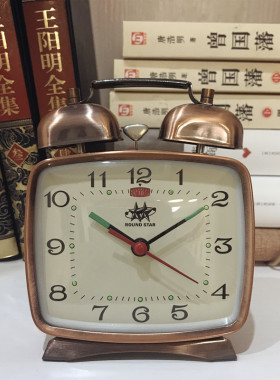 金属机芯发条手动机械双铃学生老人钟滴答老式复古影视怀旧闹钟