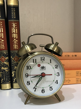 金属机芯发条手动机械双铃学生老人钟滴答老式复古影视怀旧闹钟