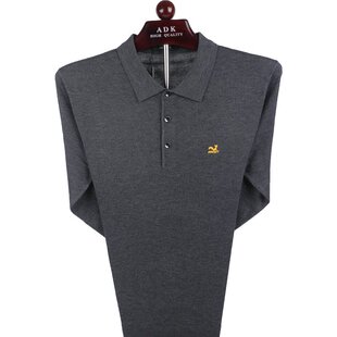 薄型羊毛衫 长袖 男羊毛针织衫 中老年爸爸装 金狐狸男士 打底衫 体恤衫