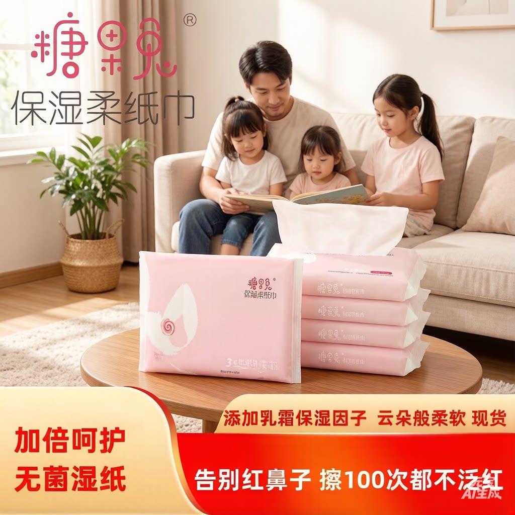 糖果兔婴儿柔纸巾出生宝宝手口专用无菌纸湿润因子40抽便携特惠装