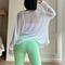 REYNA FITNESS SMOCK LOOSE LONG BREATHABLE THIN YOGA WEAR CAN BE WORN OUTSIDE FOR RUNNING QUICK-DRYING SUNSCREEN LONG-SLEEVED WOMEN