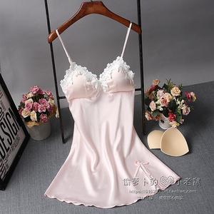春夏季女士性感吊带仿真丝睡裙仿丝家居服女可爱睡裙