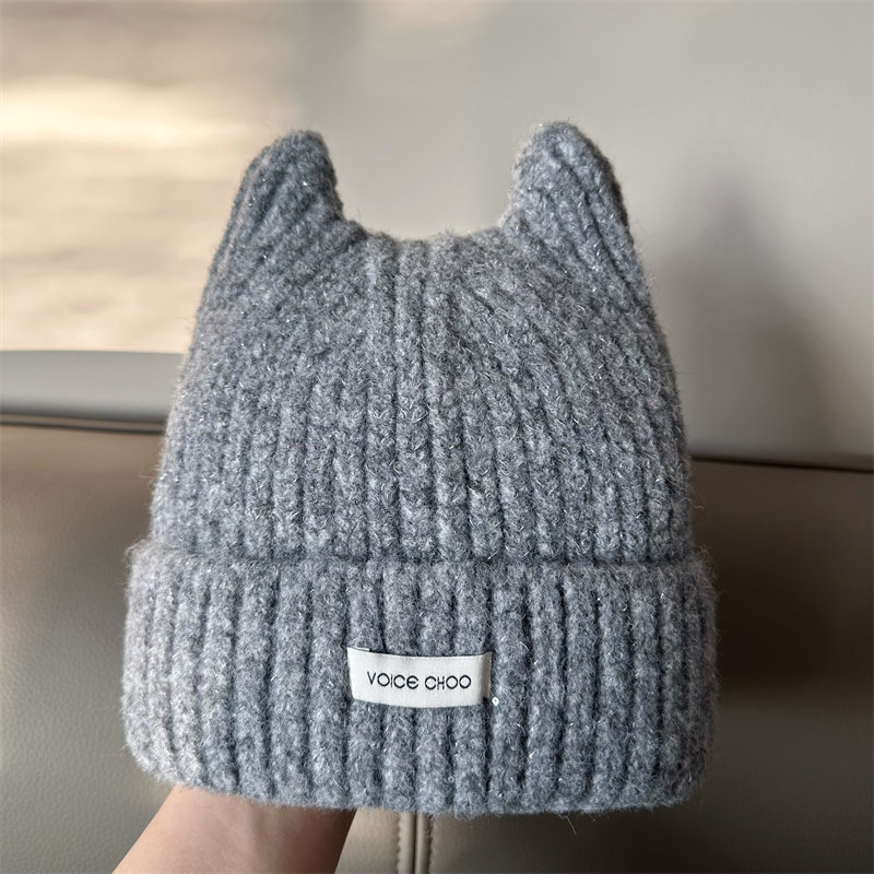 秋冬新款猫耳朵针织帽子女甜美可爱卡通毛线帽保暖护耳显脸小帽子,服饰配件/皮带/帽子/围巾,帽子,淘宝优惠券,粉丝福利购,淘宝优惠卷