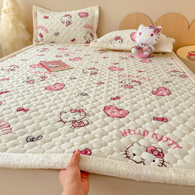 速热保暖牛奶绒床垫加厚夹棉床单