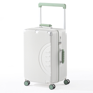 ELLE高端宽拉杆行李箱白色合金框万向轮旅行箱结实耐用20寸登机箱