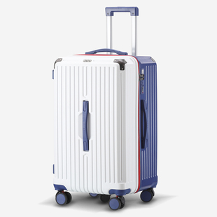 ELLE新款 多功能拉杆箱充电口杯托万向轮行李箱女旅行箱24寸 时尚