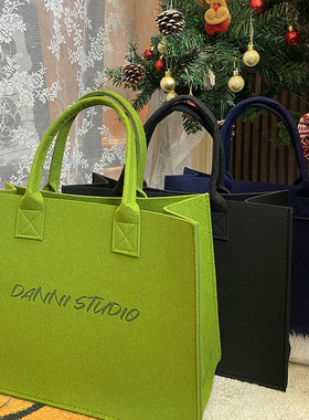 「丹妮专享」限量定制纯色单肩托特简约百搭毛毡包