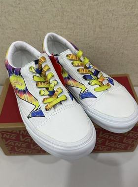 清仓【断码】VANS正品/OldSkool白色彩绘虎低帮帆布鞋VN0A4U3B21R