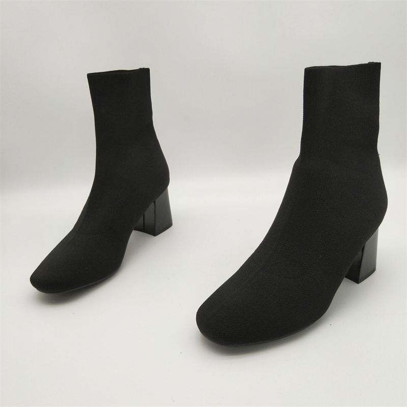 断码处理2025秋冬新款孤品38码圆头粗跟套筒弹力瘦瘦靴百搭时装靴
