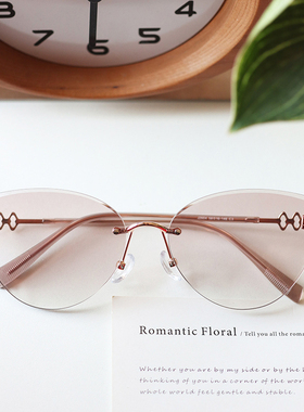 新款时尚太阳镜女无框海洋片墨镜欧美潮流高级感金属太阳眼镜