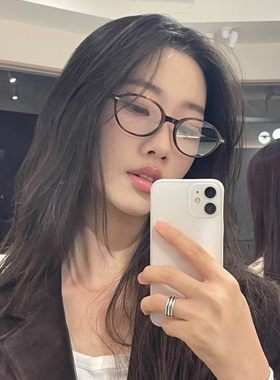 复古玳瑁色眼镜框女可配高度数书呆子椭圆小框板材近视架素颜神器