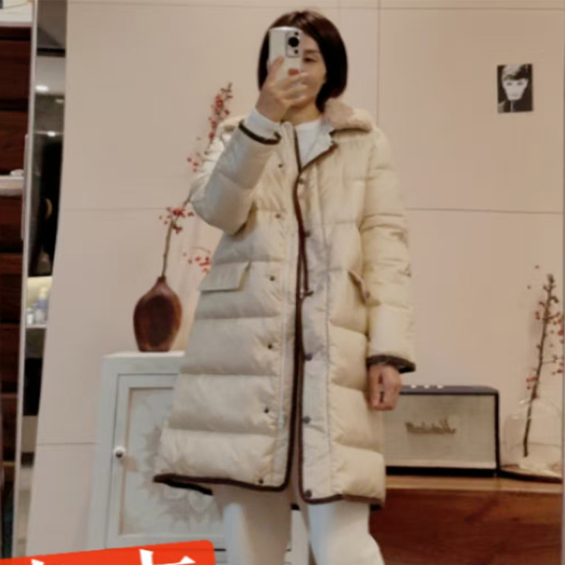 BC珠链鹅绒羽绒服中长款轻盈外套