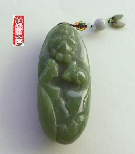 包真和田黄绿玉枣红皮籽料牌原石手把件挂件吊坠巧雕钟馗促销收藏