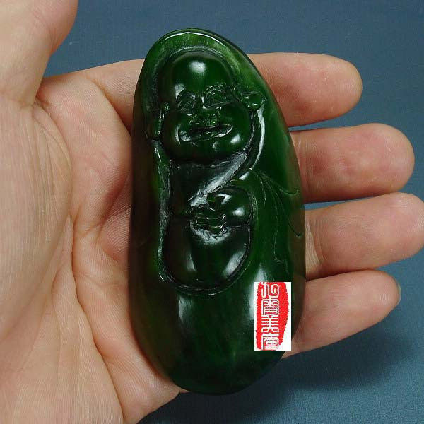 籽料原石挂件吊坠弥勒佛猫眼碧玉