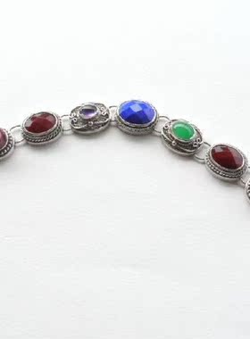 纯银镶嵌宝石情侣时尚风饰品手链