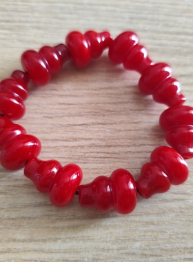 中东蜜蜡大红葫芦丝蜡手串