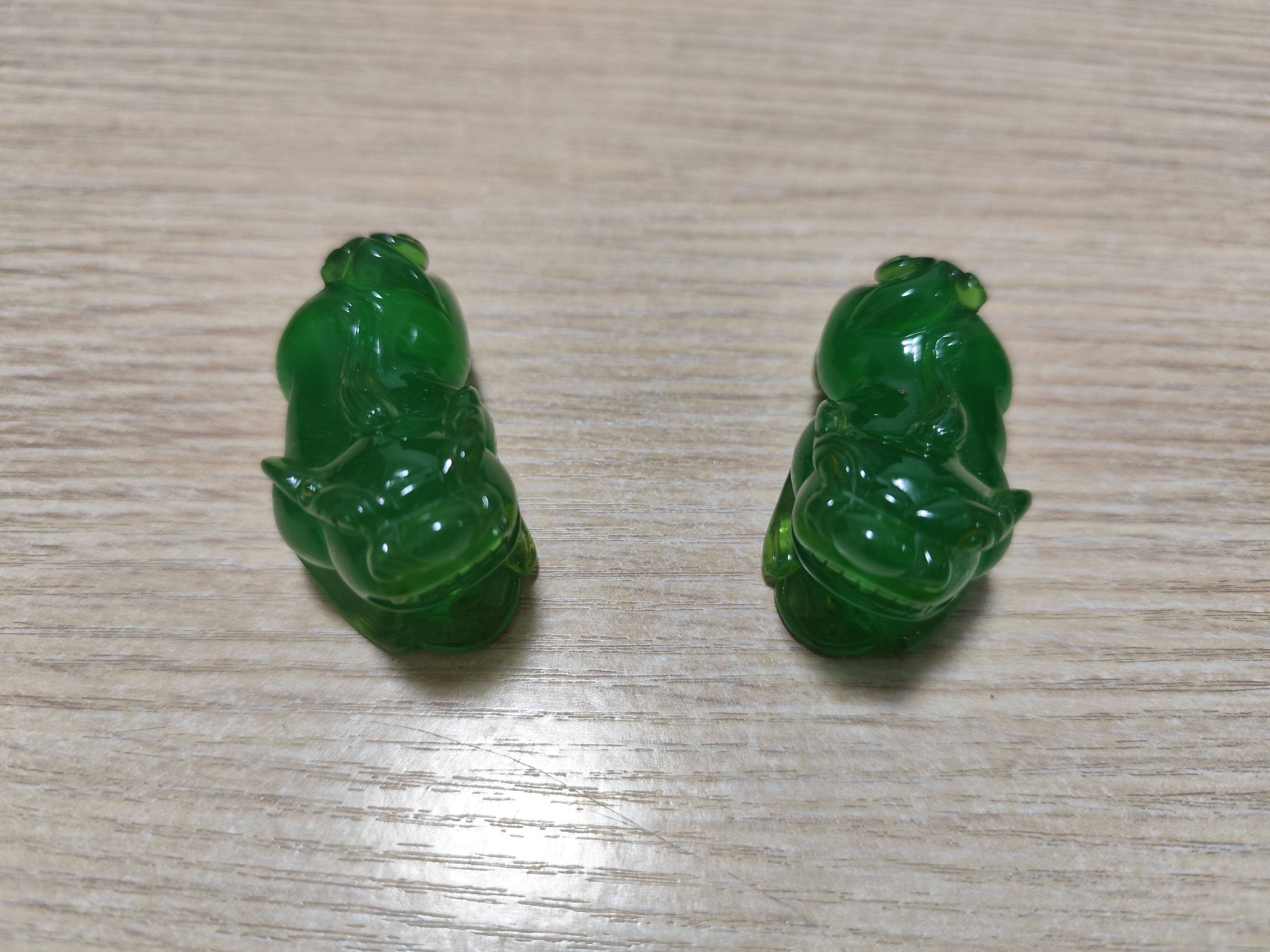 中东蜜蜡绿晶蜡水蜡貔貅雕件摆件一对大吊坠