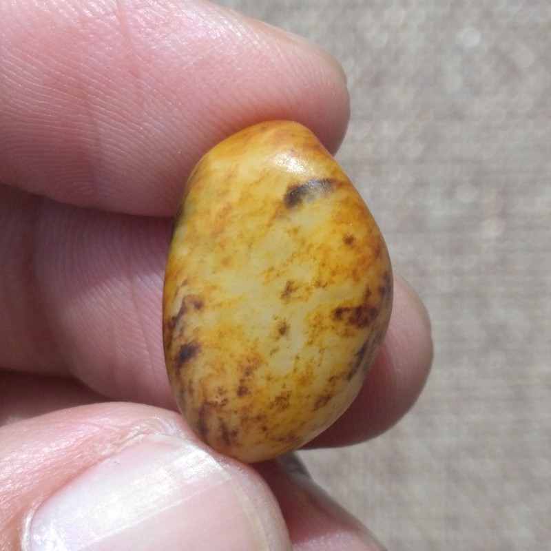 新疆和田玉籽料原石手链天然白玉秋梨皮独籽玉石手串戒面随型男女