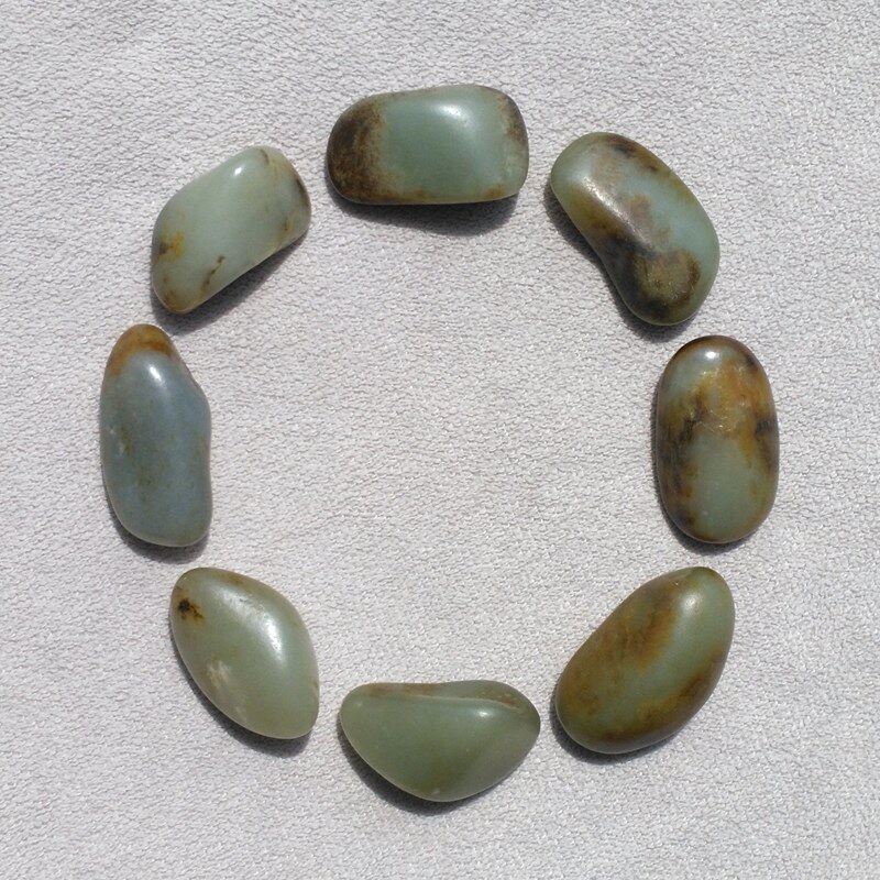 新疆和田玉籽料手链纯天然青白玉秋梨皮玉石原石手串随型男款