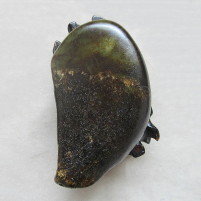 玉饰传奇新疆和田玉籽料手把件真皮天然青玉黄沁黑皮原石玉石把件