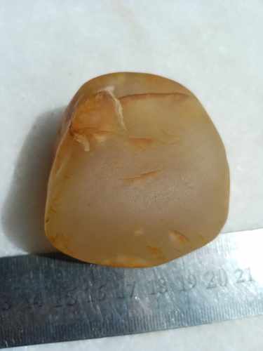 黑龙江瑰宝伊春特产水冲水晶石英玉籽料奇石雨花把件手玩151克