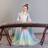 古筝演出服大童女童中国风钢琴考级礼服民乐演奏洋气比赛表演服潮