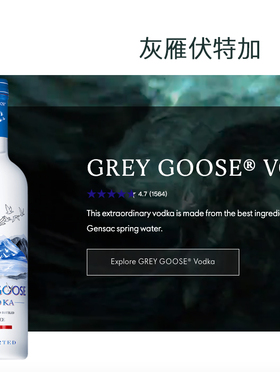 GREY GOOSE® VODKA 法国进口灰雁伏特加 洋酒 调酒基酒烈酒 40度