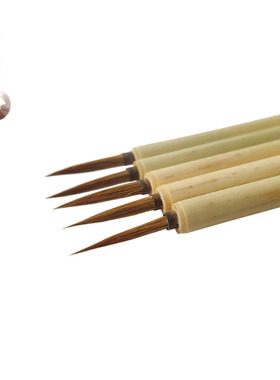 狼毫描笔工艺佛像彩绘贴金画笔国画工笔勾线白描毛笔描金笔批发