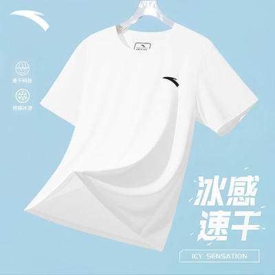 安踏短袖男跑步运动t恤速干半袖