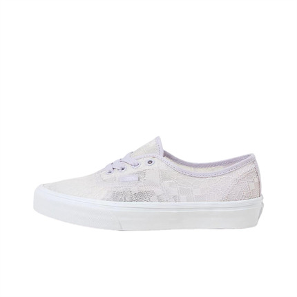 VANS/范斯官方正品女鞋 Authentic 蕾丝时尚舒适透气低帮灰紫板鞋