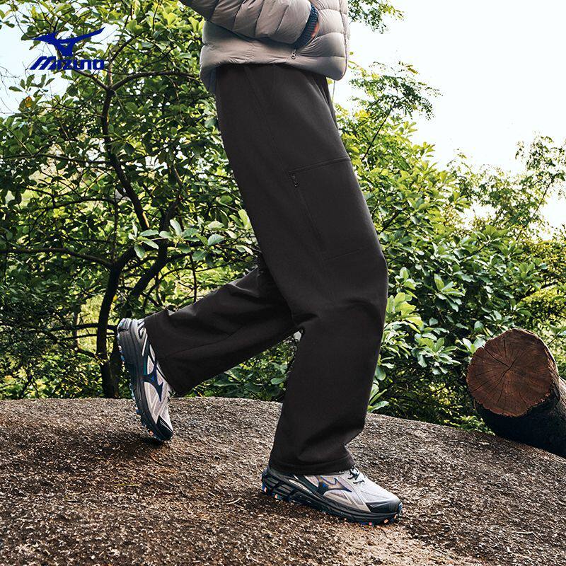 Mizuno美津浓26秋冬新款廓形拒水高弹软壳梭织运动长裤K2CF66E1