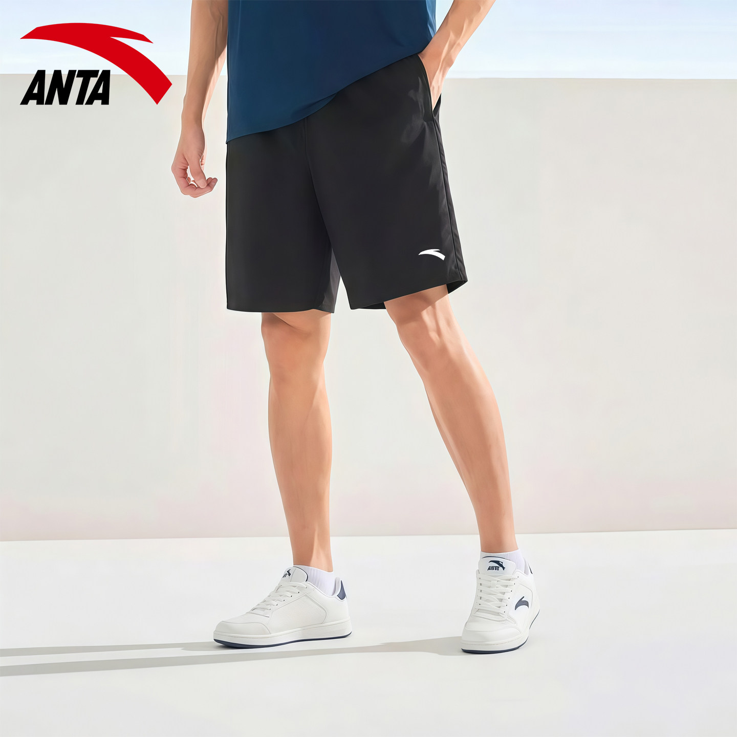 安踏速干宽松篮球短裤男夏季运动透气五分裤梭织健身训练跑步裤子