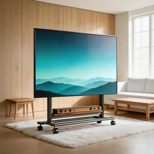 高度可调节带插排都电视机移动架